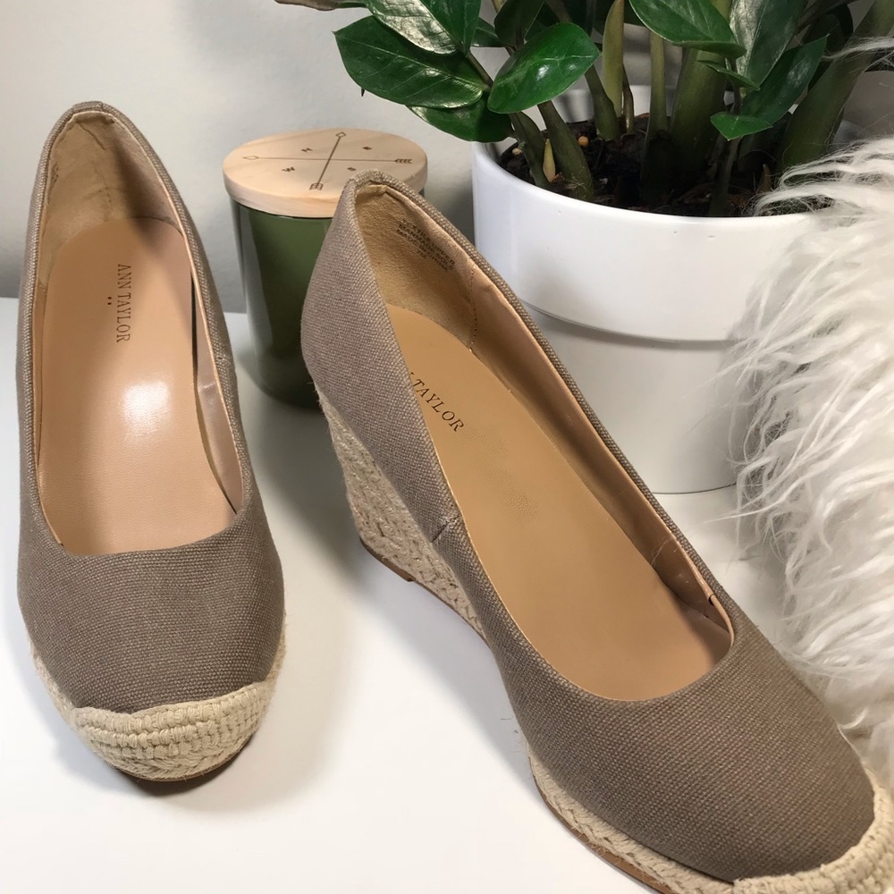 Ann Taylor espadrille wedges shoes. 3 inch heels.